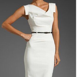 Black Halo Jackie O Sheath Dress- White-Size 2